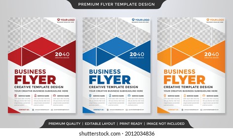 set of a4 business flyer template with modern style and minimalist concept