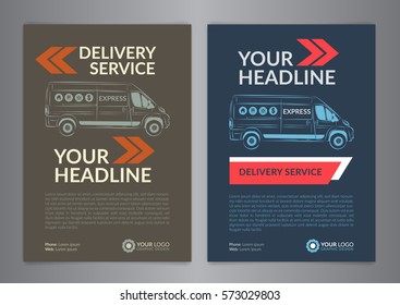 Set A4 Express Delivery Service Brochure Stock Vector (Royalty Free ...