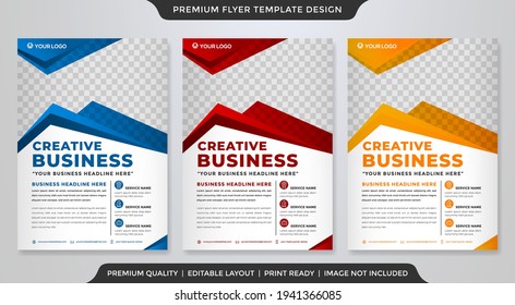 set of a4 flyer design with abstract background style and modern concept 