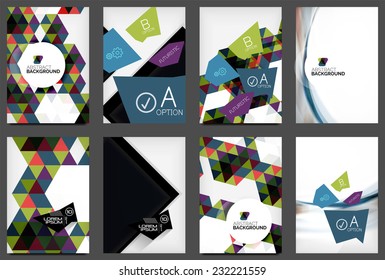 Set of A4 Flyers. Abstract Backgrounds