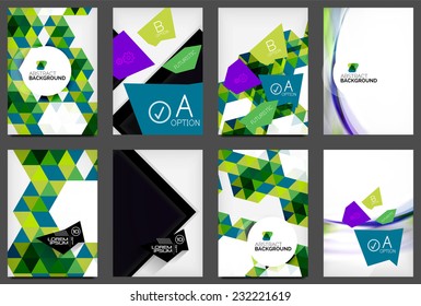 Set of A4 Flyers. Abstract Backgrounds