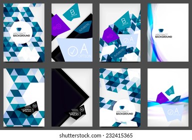 Set of A4 Flyers. Abstract Backgrounds