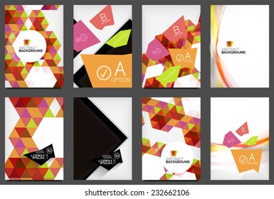 Set von A4-Flyers. Abstrakte Hintergründe