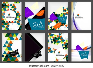 Set of A4 Flyers. Abstract Backgrounds