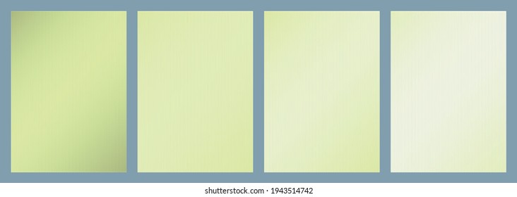 Conjunto de papel en blanco de formato A4 con decoración a rayas. Opción de cuatro sombras con gradiente suave. Ilustración del vector