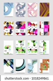 Set of a4 minimal geometric print templates, abbstract business flyers
