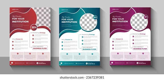 Set of a4 Modern corporate business flyer poster pamphlet brochure cover design layout background, two colors scheme, vector template in A4 size - Vector