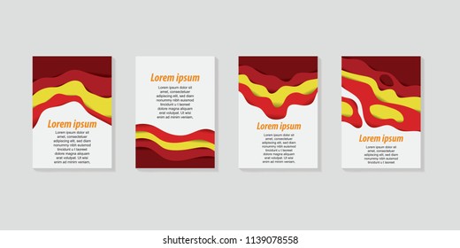 Set A4 template background vector modern posters, banners, flyers, abstract design branding advertising paper cut cover illustration emblem isolated 3D 

