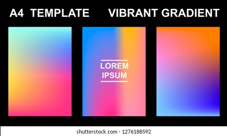 Set of a4 Vector EPS 10 illustration Gradient Background Texture. Template for design, banner, flyer, business card, poster, wallpaper, brochure, smartphone screen, mobile app