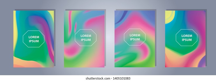 Set of a4 Vector EPS 10 illustration Gradient Background Texture. Template for design, banner, flyer, business card, poster, wallpaper, brochure, smartphone screen, mobile app.