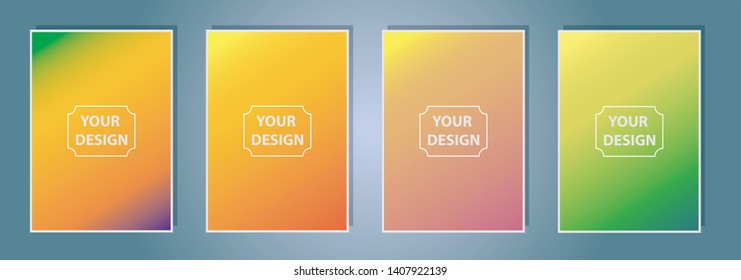 Set of a4 Vector EPS 10 illustration Gradient Background Texture. Template for design, banner, flyer, business card, poster, wallpaper, brochure, smartphone screen, mobile app.
