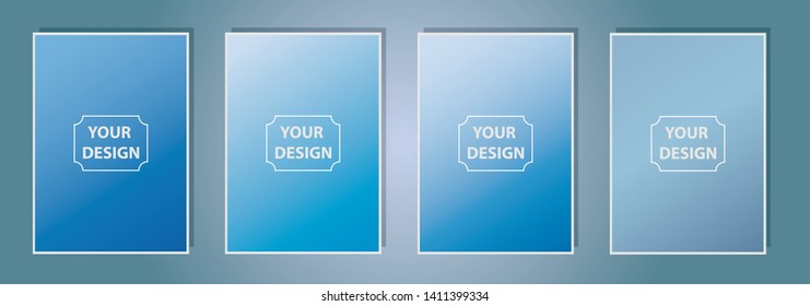 Set of A4 Vector EPS 10 illustration Gradient Background Texture. Template for design, banner, flyer, business card, poster, wallpaper, brochure, smartphone screen, mobile app