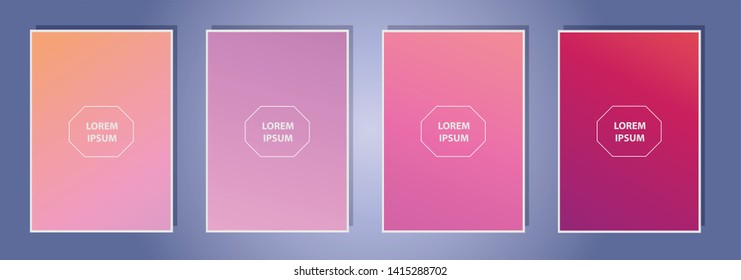 Set of a4 Vector EPS 10 illustration Gradient Background Texture. Template for design, banner, flyer, business card, poster, wallpaper, brochure, smartphone screen, mobile app.