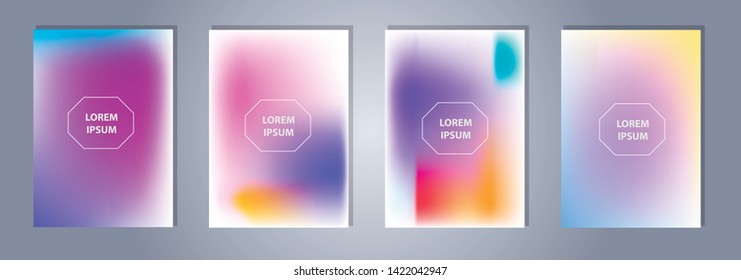 Set of a4 Vector EPS 10 illustration Gradient Background Texture. Template for design, banner, flyer, business card, poster, wallpaper, brochure, smartphone screen, mobile app.
