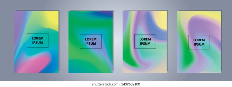 Set of a4 Vector EPS 10 illustration Gradient Background Texture. Template for design, banner, flyer, business card, poster, wallpaper, brochure, smartphone screen, mobile app