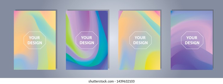 Set of a4 Vector EPS 10 illustration Gradient Background Texture. Template for design, banner, flyer, business card, poster, wallpaper, brochure, smartphone screen, mobile app