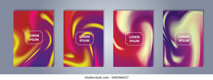 Set of a4 Vector EPS 10 illustration Gradient Background Texture. Template for design, banner, flyer, business card, poster, wallpaper, brochure, smartphone screen, mobile app.