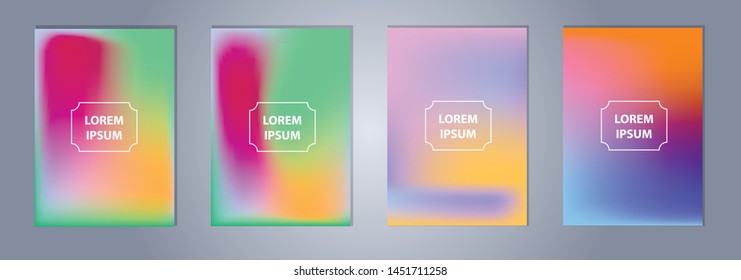 Set of a4 Vector EPS 10 illustration Gradient Background Texture. Template for design, banner, flyer, business card, poster, wallpaper, brochure, smartphone screen, mobile app.