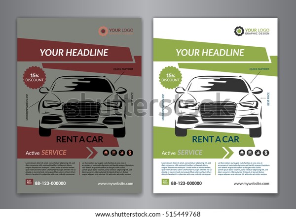 Set A5, A4 rent a car\
business flyer template. Auto service Brochure templates,\
automobile magazine cover, abstract arrow Modern Backgrounds.\
Vector illustration.