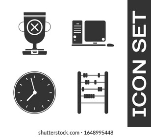 Ajusta el monitor Abacus, Award, Clock y Computer con el icono del teclado y el ratón. Vector