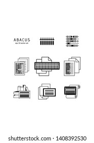 Set - Abacus. Vector icon on white background. Symbol for web, infographics, print design and mobile UX/UI kit. Vector illustration, EPS10.