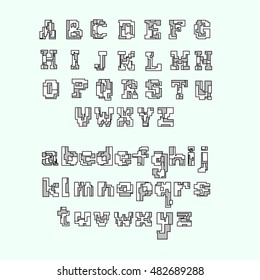 Set of ABCDE uppercase alphabet letters