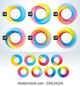 Set Of Abstact Infinite Loop Symbol Template. Icons