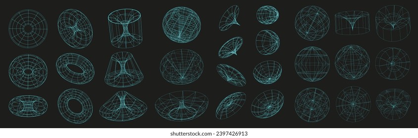  Set of abstract 29 geometric figures 