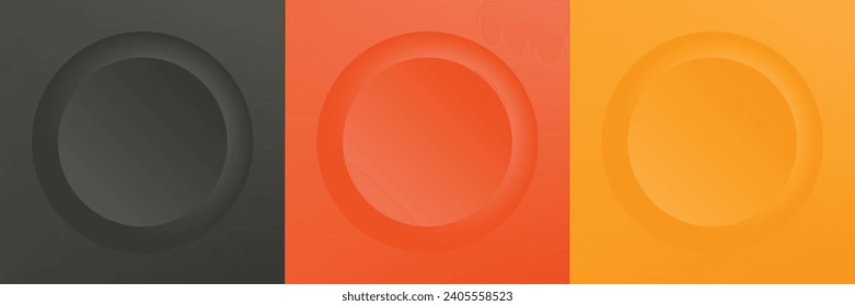 Conjunto de diseño abstracto de cuadro de círculo 3d de color para productos cosméticos. Colección de fondo geométrico de color de moda con espacio de copia. Escena de vista superior. EPS10 vectores