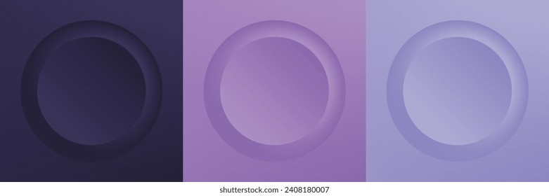 Conjunto de diseño abstracto de cuadro de círculo 3d de color para productos cosméticos. Colección de fondo geométrico de color de moda con espacio de copia. Escena de vista superior. EPS10 vectores
