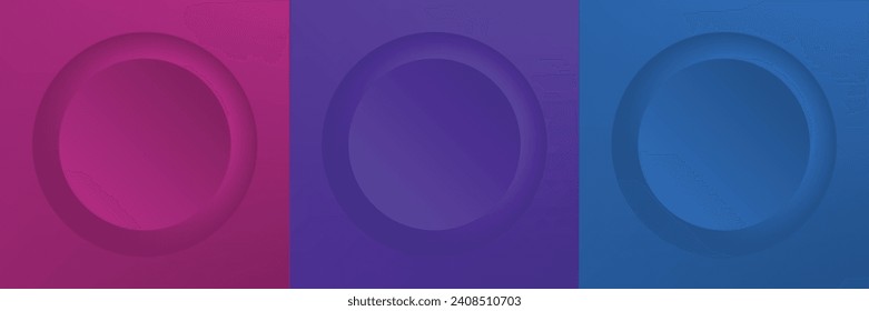 Conjunto de diseño abstracto de cuadro de círculo 3d de color para productos cosméticos. Colección de fondo geométrico de color de moda con espacio de copia. Escena de vista superior. EPS10 vectores