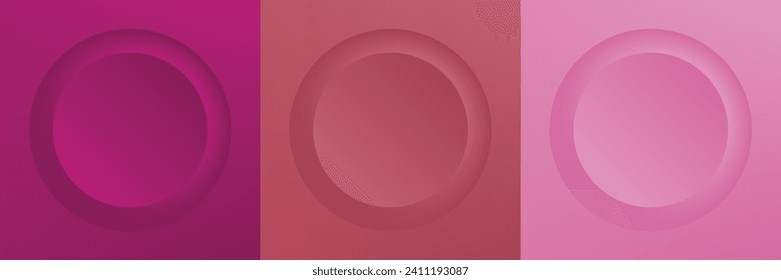 Set aus abstraktem 3D-Beige, verschiedenen Farbkreisrahmen-Design für Kosmetikprodukte. Kollektion von trendigem, geometrischem Hintergrund mit Kopienraum. Szene mit Draufsicht. Vektor EPS10