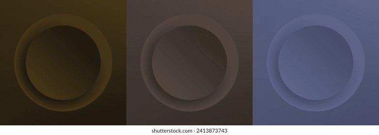Conjunto de diseño abstracto de cuadro de círculo 3d de color para productos cosméticos. Colección de fondo geométrico de color de moda con espacio de copia. Escena de vista superior. EPS10 vectores