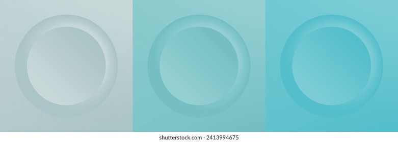 Conjunto de diseño abstracto de cuadro de círculo 3d de color para productos cosméticos. Colección de fondo geométrico de color de moda con espacio de copia. Escena de vista superior. EPS10 vectores