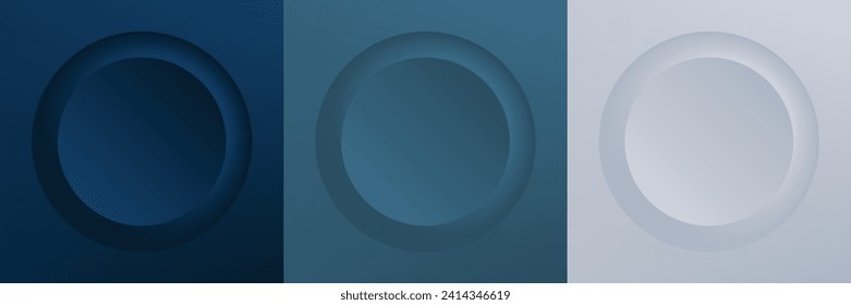 Conjunto de diseño abstracto de cuadro de círculo 3d de color para productos cosméticos. Colección de fondo geométrico de color de moda con espacio de copia. Escena de vista superior. EPS10 vectores