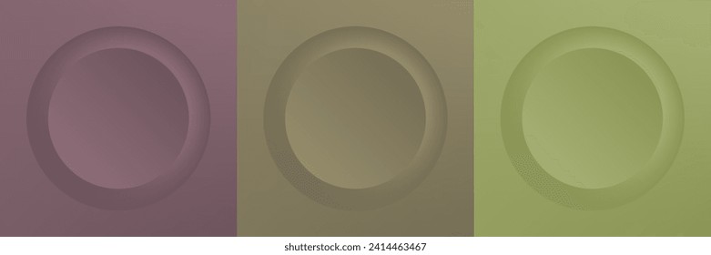 Conjunto de diseño abstracto de cuadro de círculo 3d de color para productos cosméticos. Colección de fondo geométrico de color de moda con espacio de copia. Escena de vista superior. EPS10 vectores
