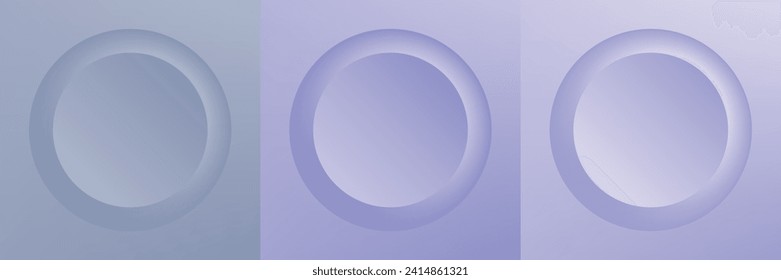 Set of abstract 3d beige, different color circle frame design for cosmetic product. Collection of trendy color geometric background with copy space. Top view scene. Vector EPS10