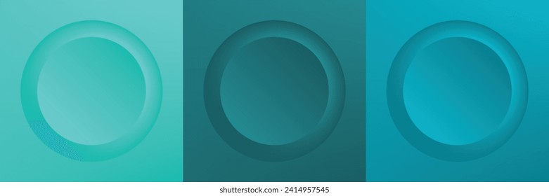 Conjunto de diseño abstracto de cuadro de círculo 3d de color para productos cosméticos. Colección de fondo geométrico de color de moda con espacio de copia. Escena de vista superior. EPS10 vectores