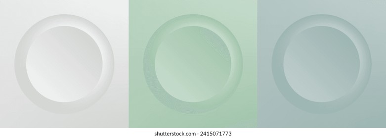 Conjunto de diseño abstracto de cuadro de círculo 3d de color para productos cosméticos. Colección de fondo geométrico de color de moda con espacio de copia. Escena de vista superior. EPS10 vectores
