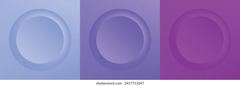 Set of abstract 3d beige, different color circle frame design for cosmetic product. Collection of trendy color geometric background with copy space. Top view scene. Vector EPS10