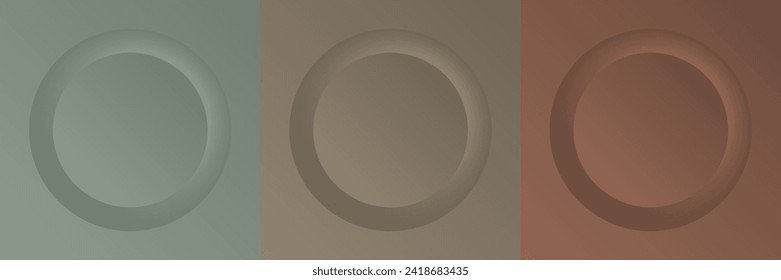 Conjunto de diseño abstracto de cuadro de círculo 3d de color para productos cosméticos. Colección de fondo geométrico de color de moda con espacio de copia. Escena de vista superior. EPS10 vectores