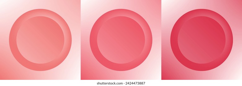 Set of abstract 3d beige, different color circle frame design for cosmetic product. Collection of trendy color geometric background with copy space. Top view scene. Vector EPS10