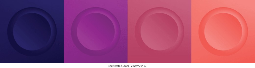 Set von abstrakten 3D beige, verschiedene Farbe Kreis Rahmen Design für kosmetische Produkt. Sammlung von trendigen Farbe geometrischen Hintergrund mit Kopierraum. Szene von oben anzeigen. Vektor EPS10