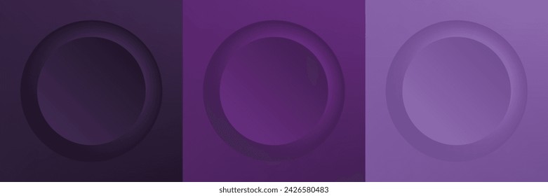 Set of abstract 3d beige, different color circle frame design for cosmetic product. Collection of trendy color geometric background with copy space. Top view scene. Vector EPS10