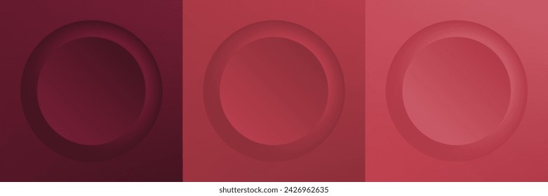 Set von abstrakten 3D beige, verschiedene Farbe Kreis Rahmen Design für kosmetische Produkt. Sammlung von trendigen Farbe geometrischen Hintergrund mit Kopierraum. Szene von oben anzeigen. Vektor EPS10