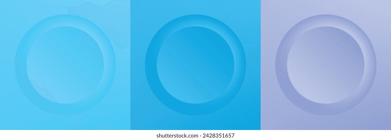 Set of abstract 3d beige, different color circle frame design for cosmetic product. Collection of trendy color geometric background with copy space. Top view scene. Vector EPS10