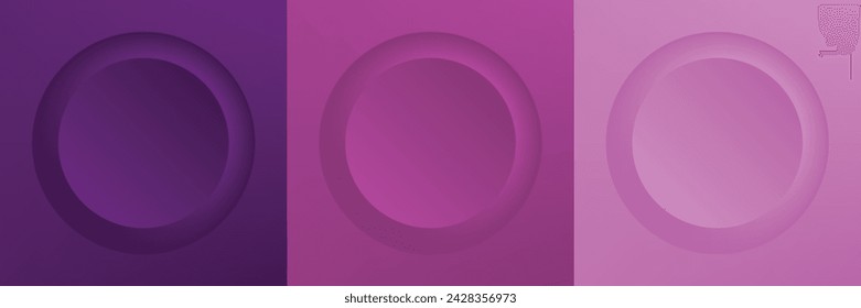 Set of abstract 3d beige, different color circle frame design for cosmetic product. Collection of trendy color geometric background with copy space. Top view scene. Vector EPS10