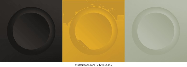Set von abstrakten 3D beige, verschiedene Farbe Kreis Rahmen Design für kosmetische Produkt. Sammlung von trendigen Farbe geometrischen Hintergrund mit Kopierraum. Szene von oben anzeigen. Vektor EPS10