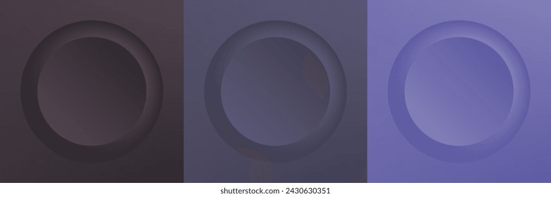 Set of abstract 3d beige, different color circle frame design for cosmetic product. Collection of trendy color geometric background with copy space. Top view scene. Vector EPS10