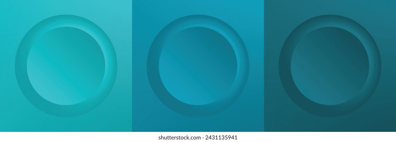 Set of abstract 3d beige, different color circle frame design for cosmetic product. Collection of trendy color geometric background with copy space. Top view scene. Vector EPS10